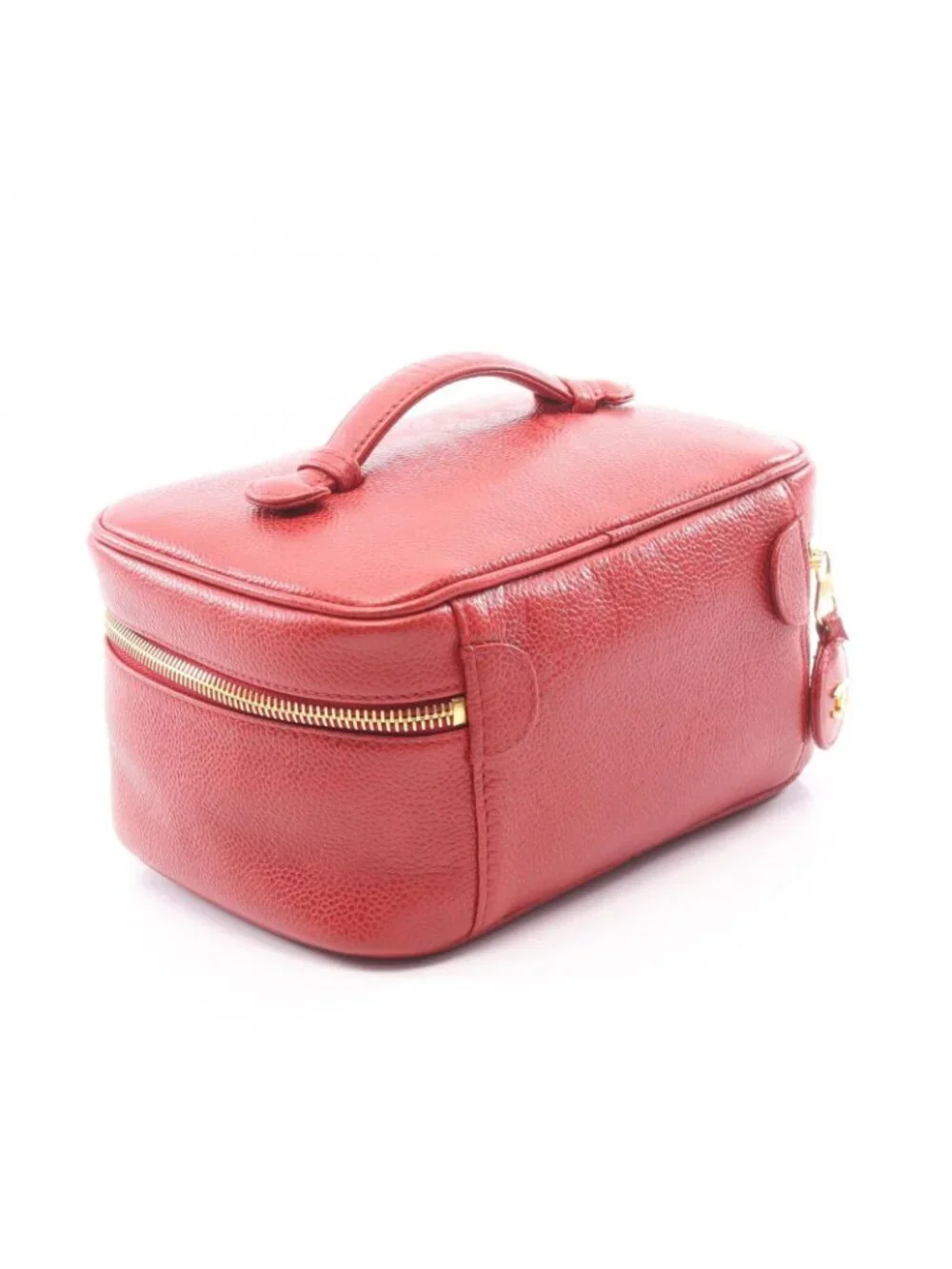 Chanel Handbag CC Logo Red Caviar Leather CC
